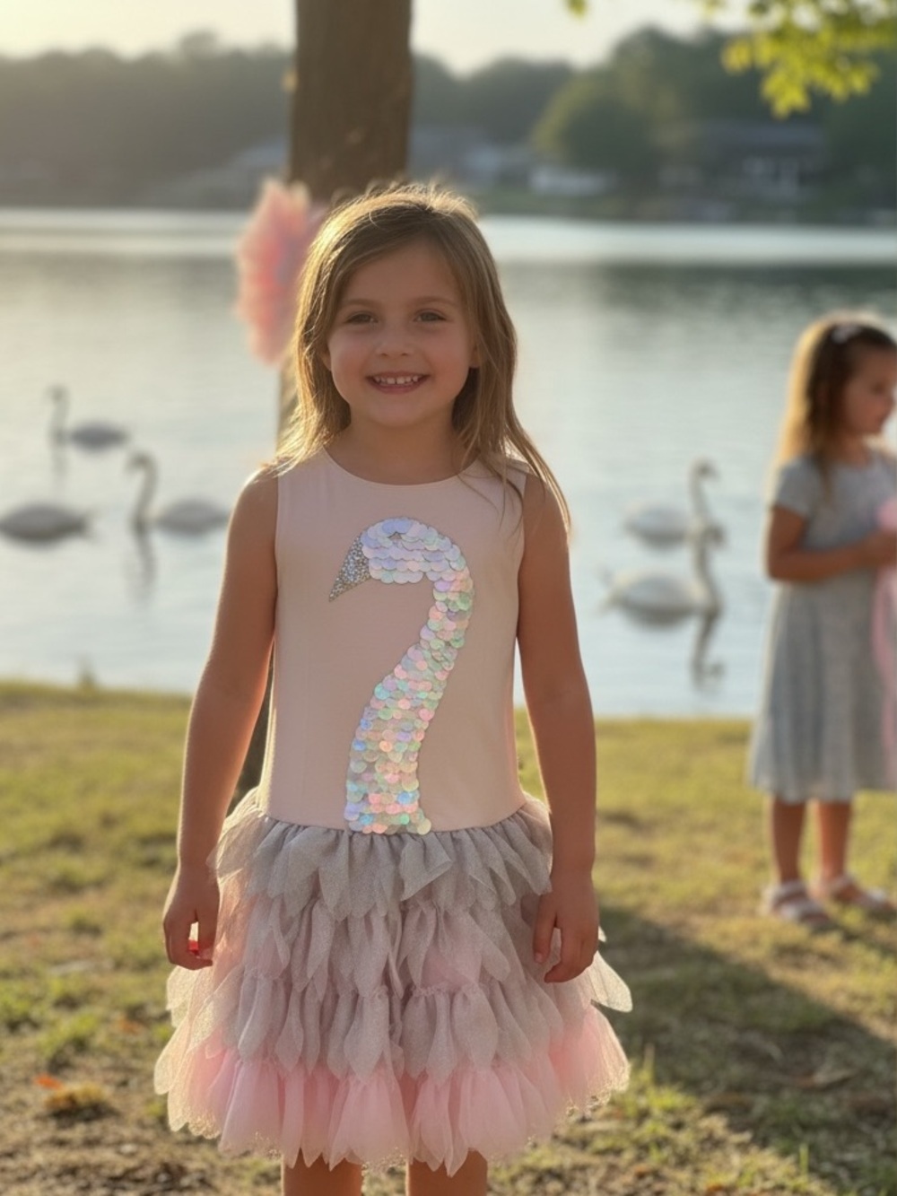 Kate Mack. Pink Sparkle Swan Princess Dress.
